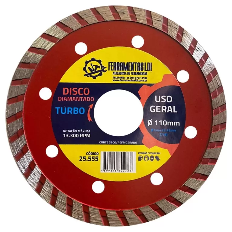 Disco Diamantado Turbo 4 Polegadas 110mm Furo 22,2