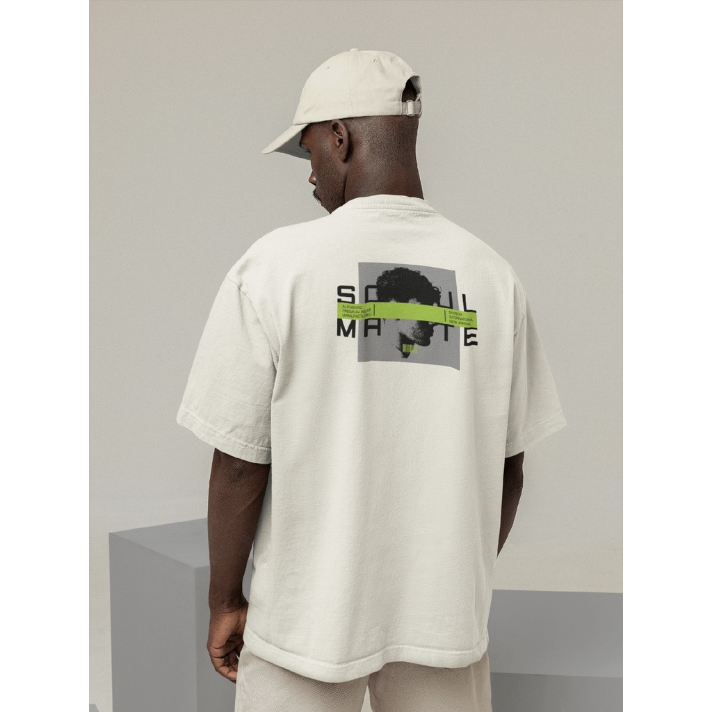 Camisa Camiseta Oversize Streetwear Masculino e Feminino para Treino e Dia a Dia Preto e Off Whte Es