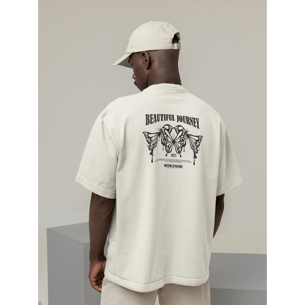 Camisa Camiseta Oversize Streetwear Masculino e Feminino Treino e Dia a Dia Preto e Off Whte Estampa