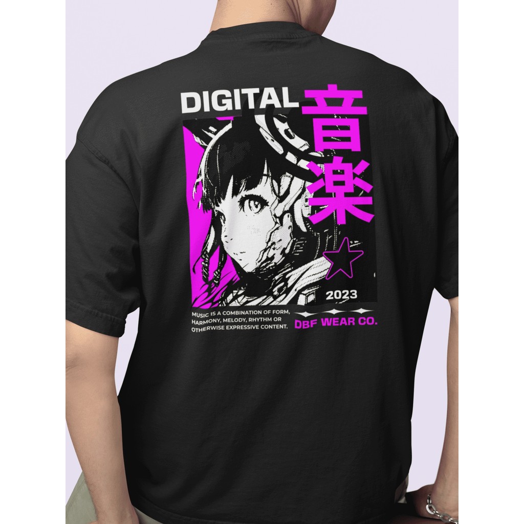 Camiseta Masculina 100% Algodão Gola Careca Blusa Streetwear Estilo de Rua Com Estampa Grande Anime