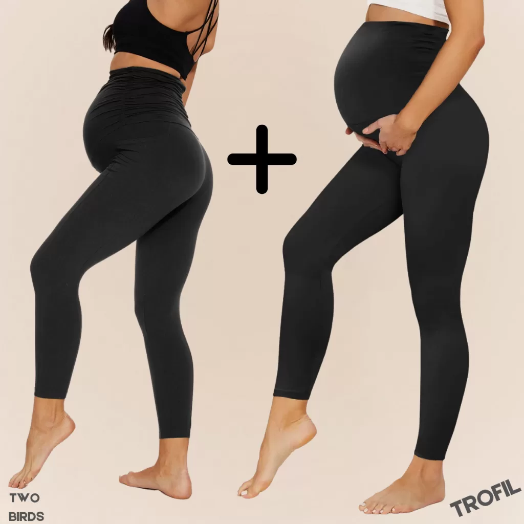 Kit 2 Legging gestante calça grávida maternidade suplex conforto barriga cós alto plus size curva