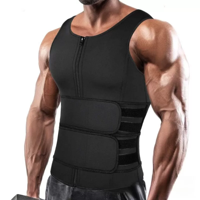 Terno de suor do abdômen dos homens / colete de suor de cinto duplo / fitness body shaping vest
