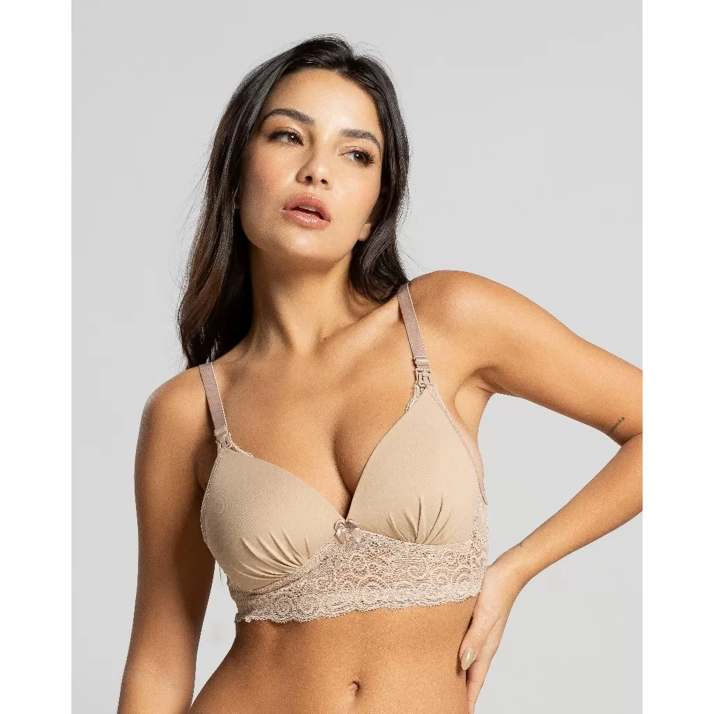 Sutiã  Amamentação com Bojo Soft Conforto Elegância Praticidade Gestante