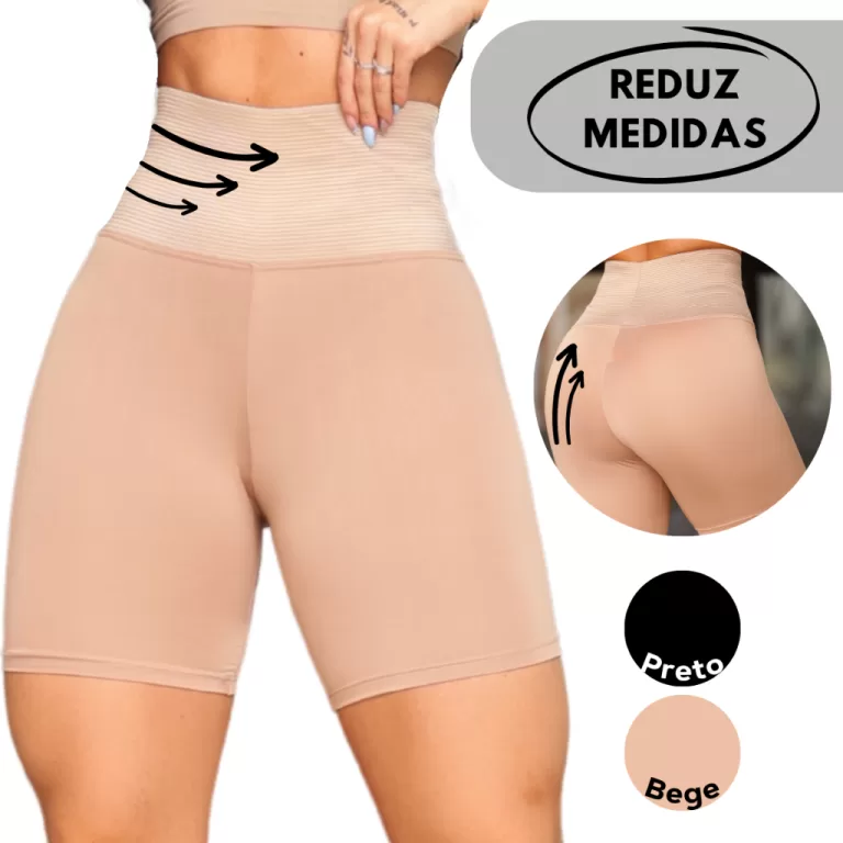 Short Cinta Modelador Levanta Bumbum Alta Compress