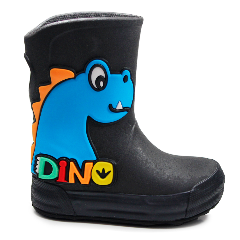 Galocha Bota Infantil De Chuva Plugt Meninos Confortável Dino Leve Antiderrapante Dinossauro