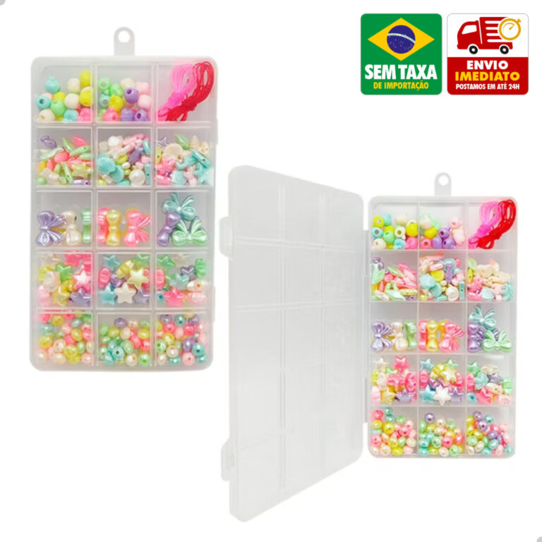 Kit Miçangas Coloridas DIY Infantil Diversos Mode