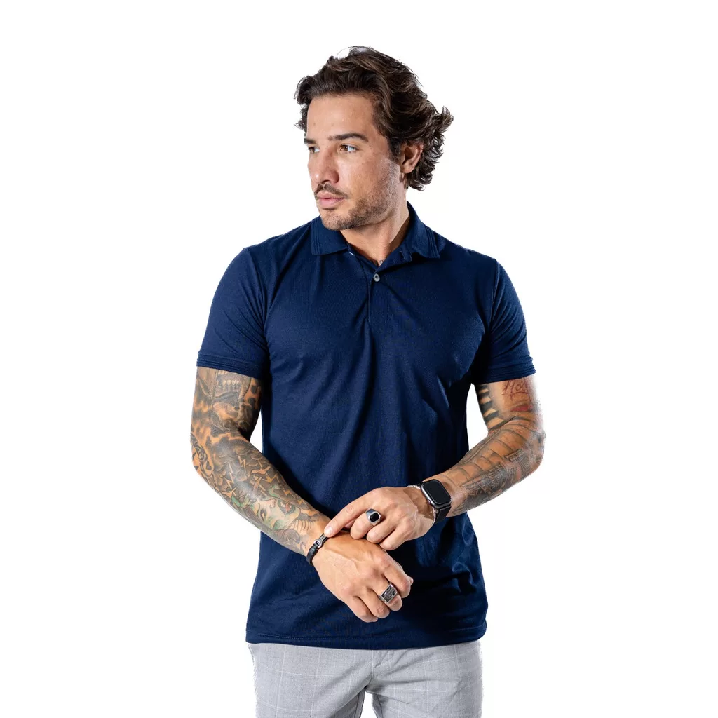 Camisa Gola Polo Unissex Masculina Piquet Blusa Lisa Manga Curta HLISAS