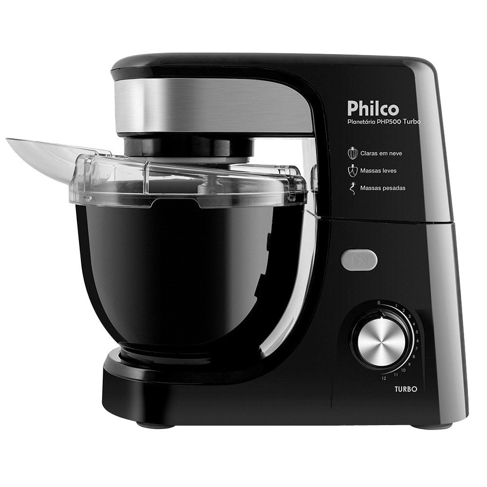 Batedeira Planetária Philco PHP500 Turbo – 12 Velocidades, 1 Tigela 700W, Preto