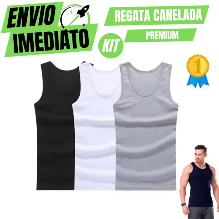 Kit C/3 Regata Premium Masculina Modelo Americano 