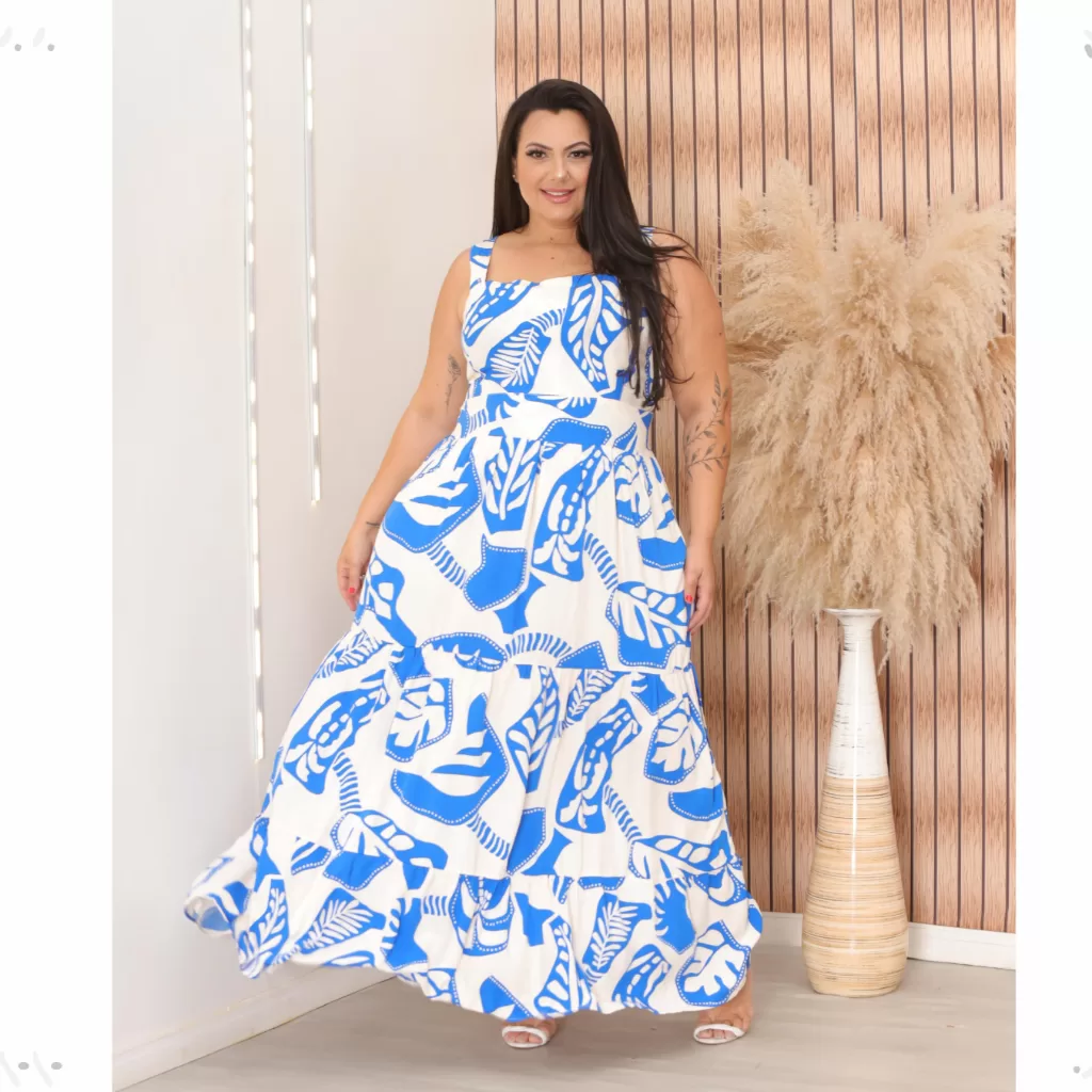 Vestido Plus Size Longo Soltinho