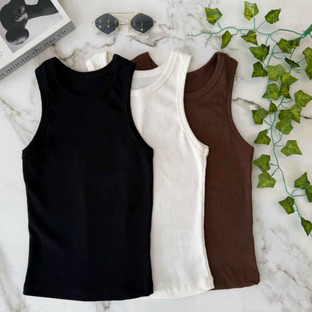 Kit Regatas Caneladas Femininas Algodão