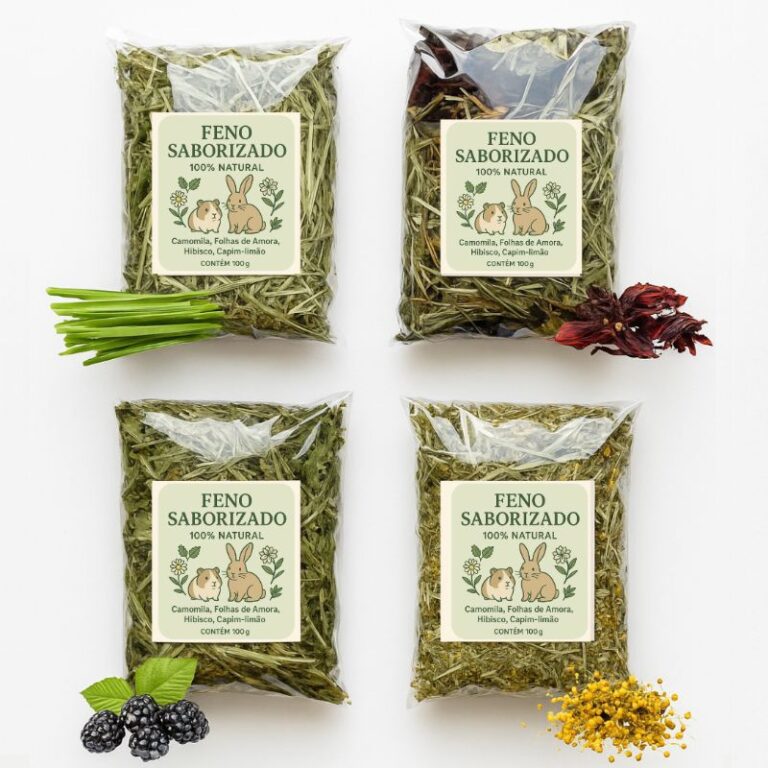 Kit Feno Premium Saborizado 4 Pacotes 100g Cada pa
