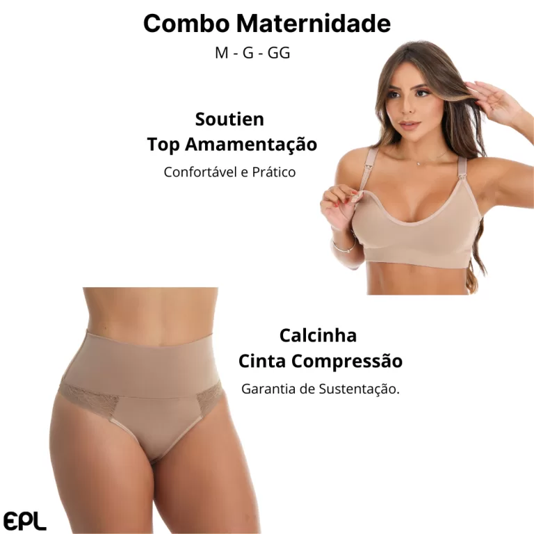 Combo Calcinha Cinta Compressão Microfibra e Suti