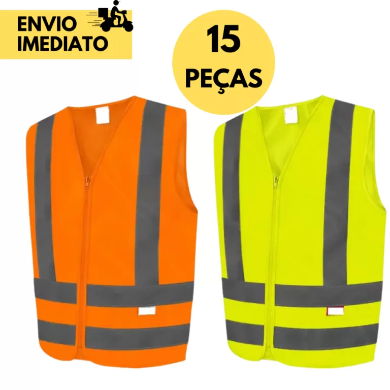 15 Colete Refletivo Segurança Sinalizador Epi Alt