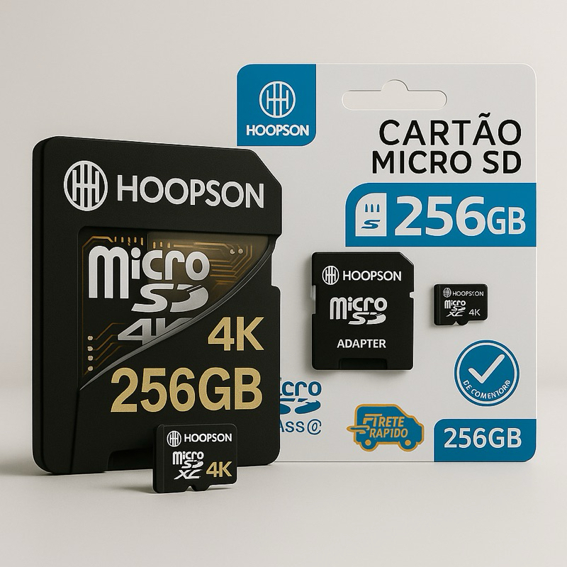 Cartão Micro SD 256GB UHS-3 Classe 10 Com Adaptador Alta Velocidade 4K Ultra HD Celular Drone Câmera
