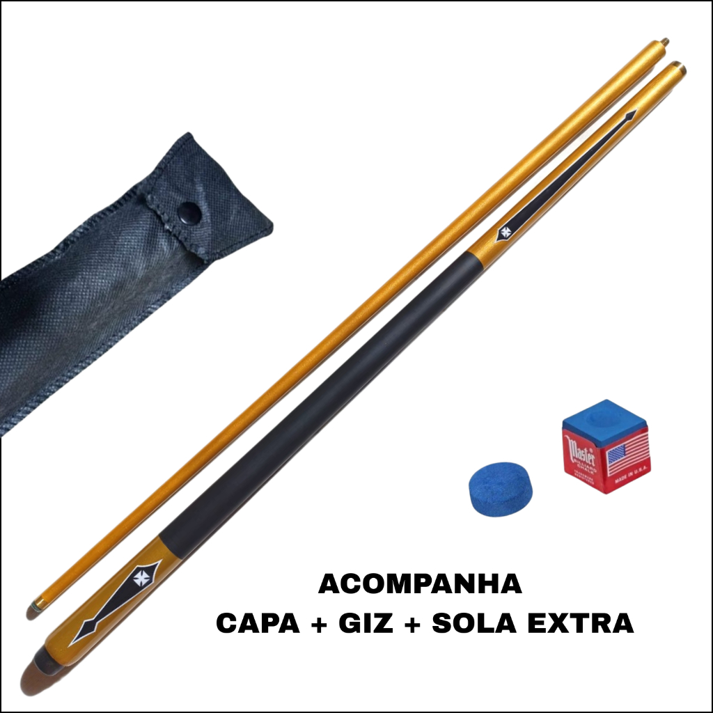 Taco de Sinuca Profissional Laqueado Bipartido