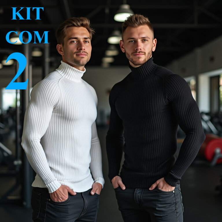 Kit com 2 Suéter Cacharrel Canelado Premium  Gola