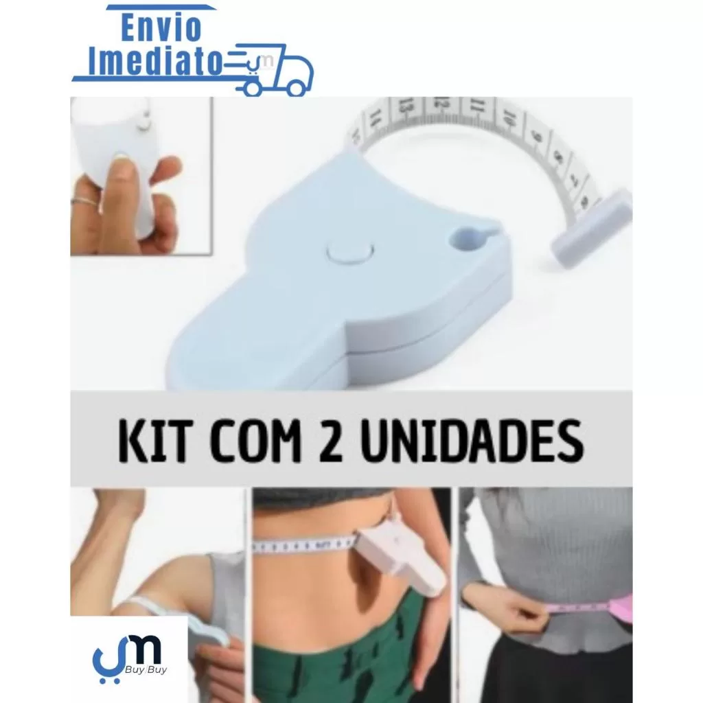 Kit 2 Fitas Métricas Retrátil  Fitness  Medição Rápida de Cintura Busto Biceps – Musculação Dieta