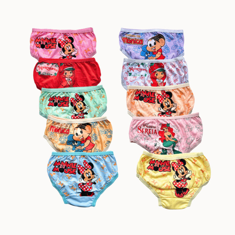Kit 5-10 Calcinha infantil menina 100% algodão es