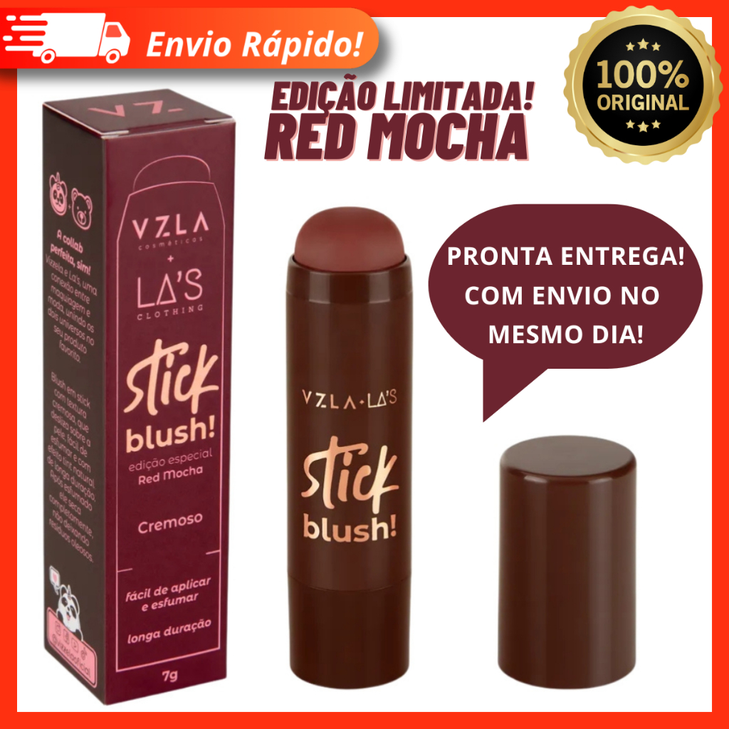 Blush Stick Red Mocha Vizzela + Las – Lançamento 100% Original
