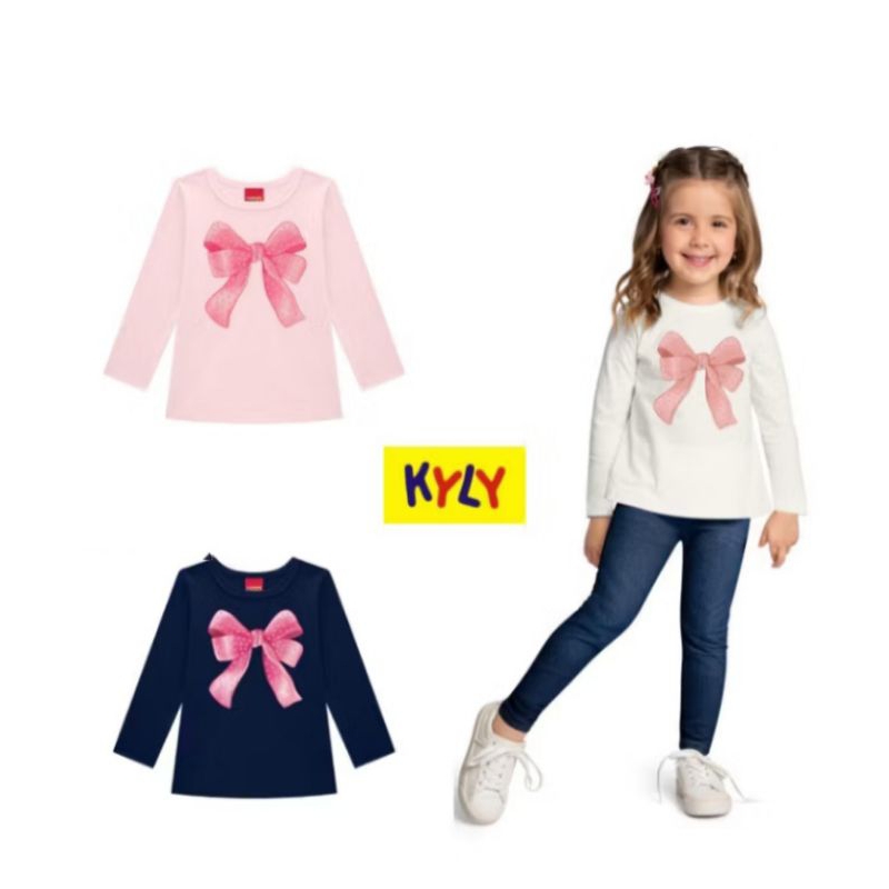Blusa infantil menina manga longa com detalhes em strass Kyly tamanho 2 ao 6  1000750