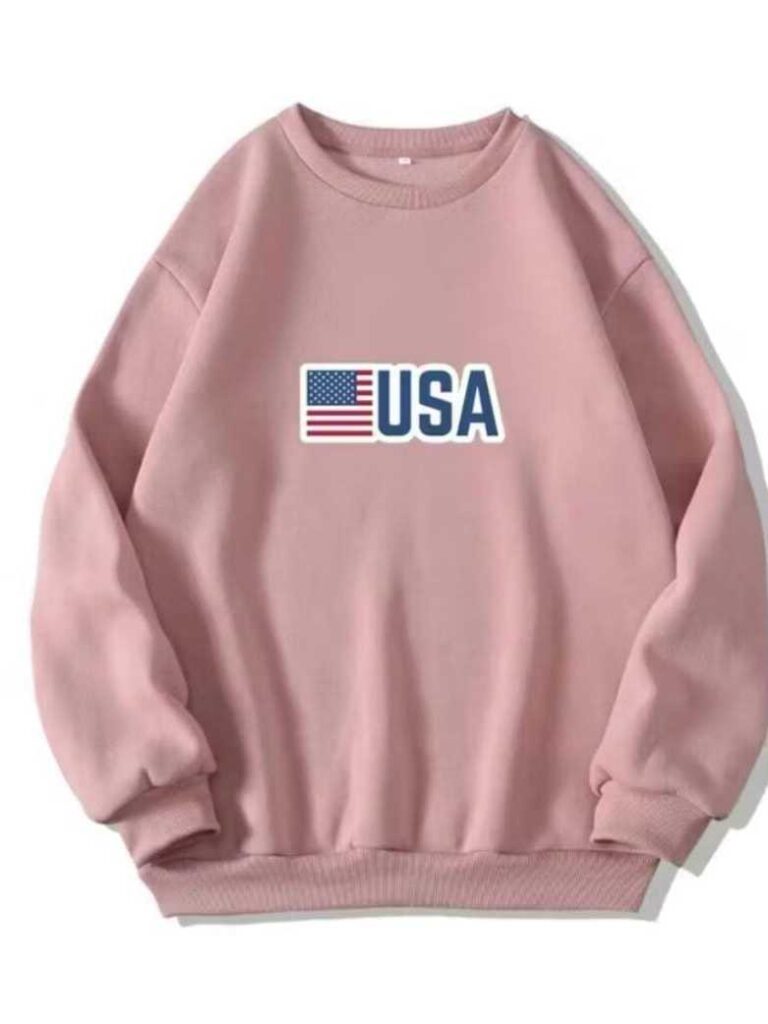 Moletom Estampado Bandeira USA Look Confortável E Atemporal