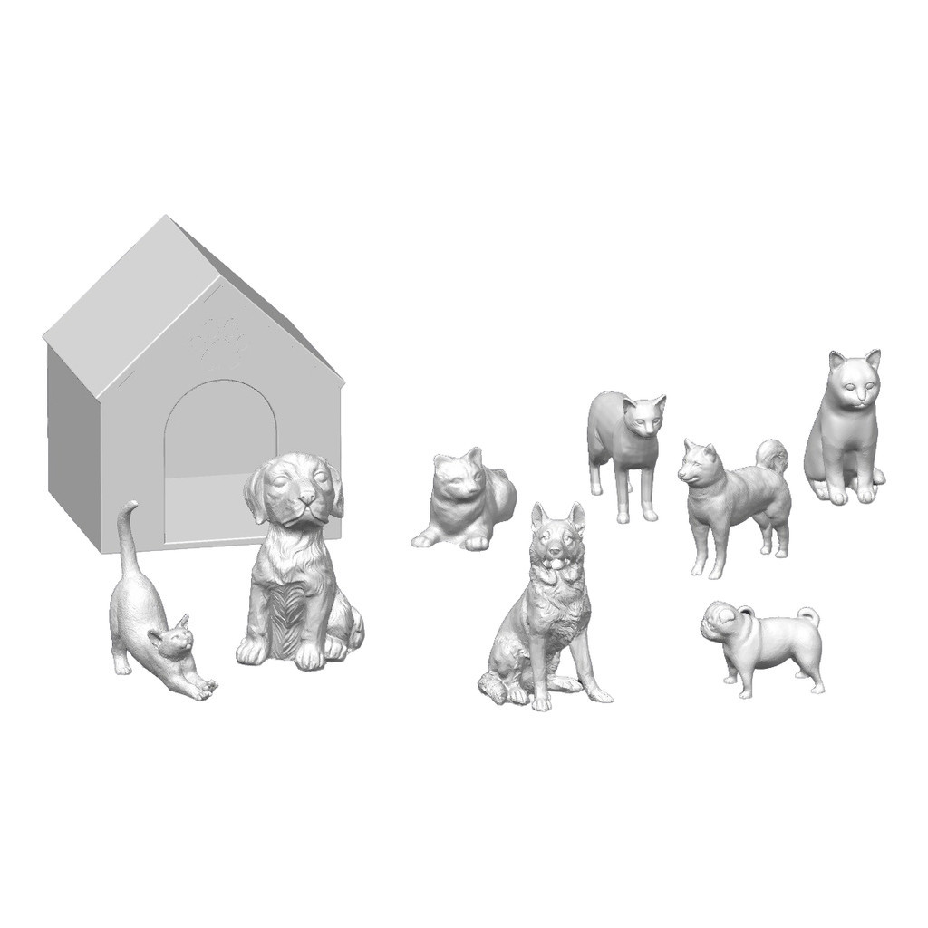 Pets Casinha Miniaturas Gato Cachorro Cão Maquete Diorama
