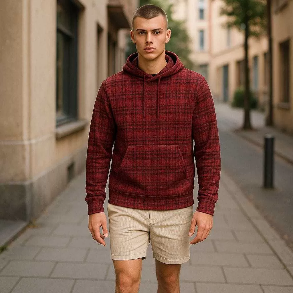 blusa De Frio De Malha Tweed Xadrez Com Brilho