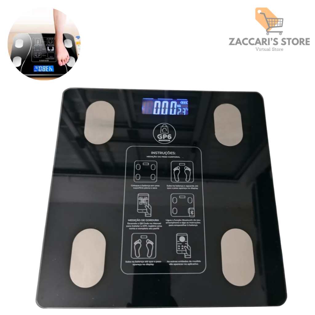 Balança Digital Medidora Corporal Bluetooth 180kg Bioimpedância