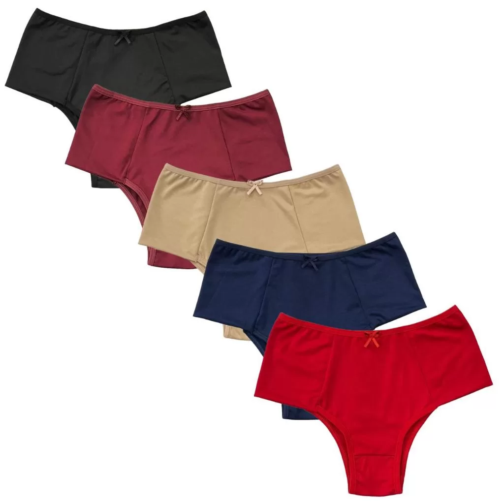 Kit 10 Calcinhas Pós-Parto Cós Alto Confortável Modeladora Pala Dupla