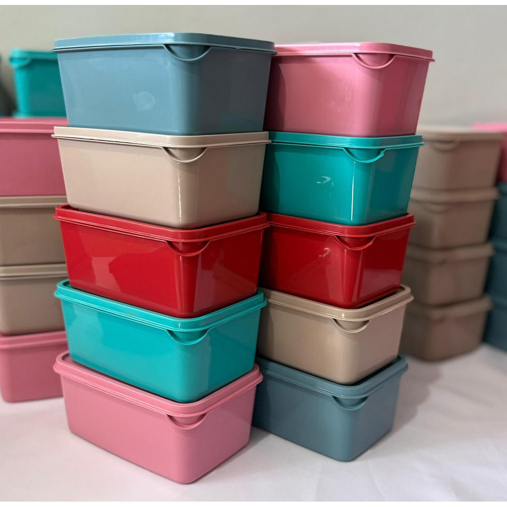 Kit 10 Potes Retangular com Tampa | Marmita Fitness | Freezer e Micro-ondas | BPA Free