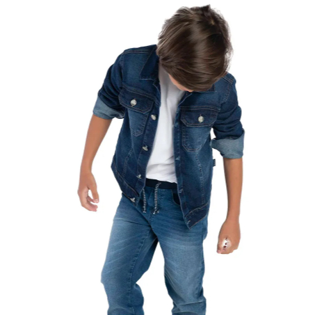 Jaqueta Jeans Infantil Unissex Mania Kids Tamanho 