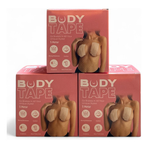 Kit C/3 Body Tape Adesivo Sutiã Levanta Peito