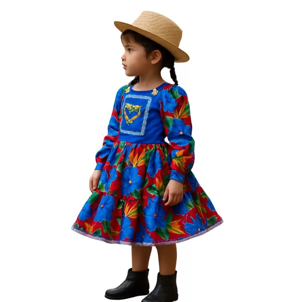 Vestidinho Junino Fantasia Caipira Feminino Infantil Festa Junina