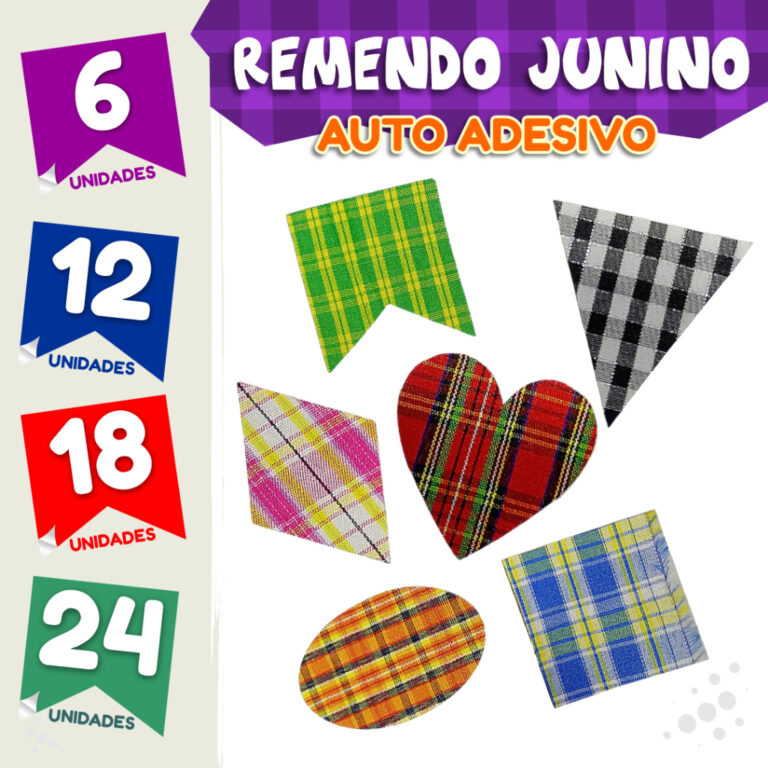 Kit 6 a 24 Remendo Adesivo Autocolante Junino Caip