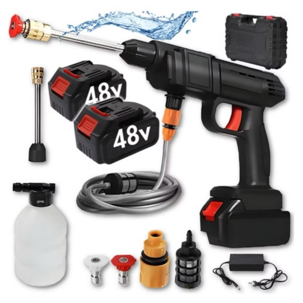 Lavadora de alta pressão profissional portátil sem fio de dupla voltagem, 110 V e 220 V, com um par