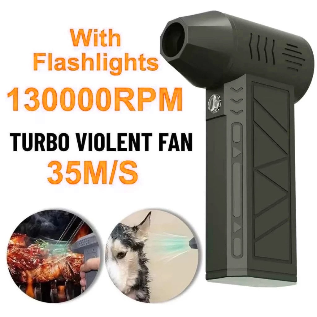 Soprador Turbo Portátil Ventilador Jato Alta Potência Com Lanterna Multifuncional Soprador Mini Turb