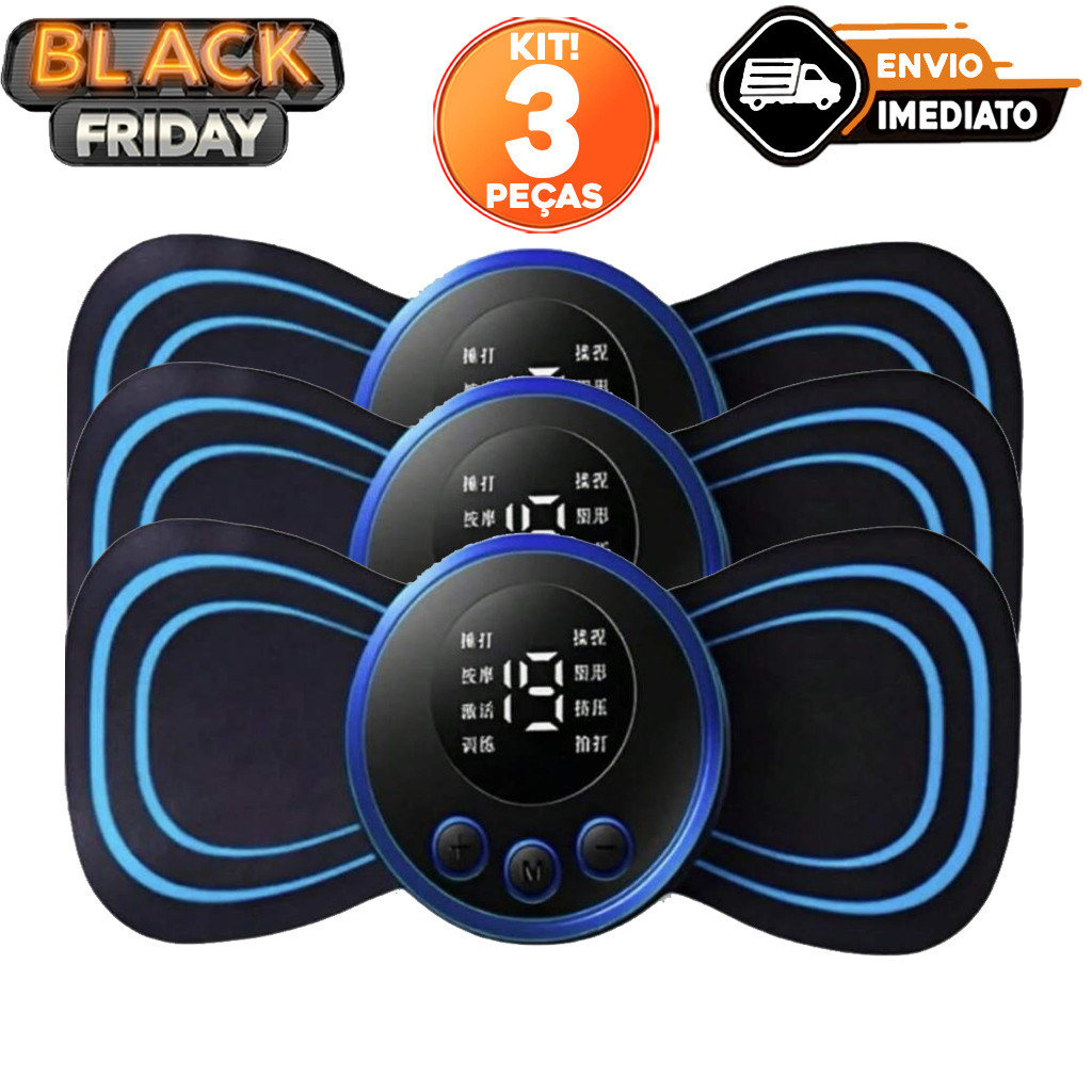 Mini Massageador Elétrico Portátil Cervical EMS Alivia Dores Corpo Pescoço