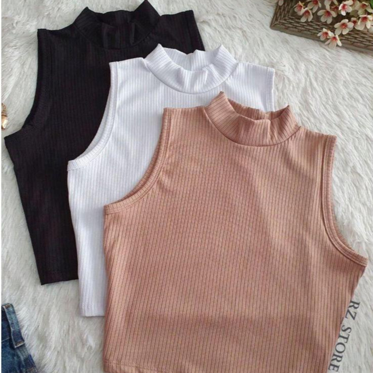 Kit de 2 e de 3 Cropped Gola Alta Regatinha –