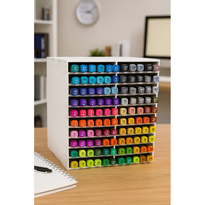 Organizador Branco De Canetas Touch Madeira Mdf