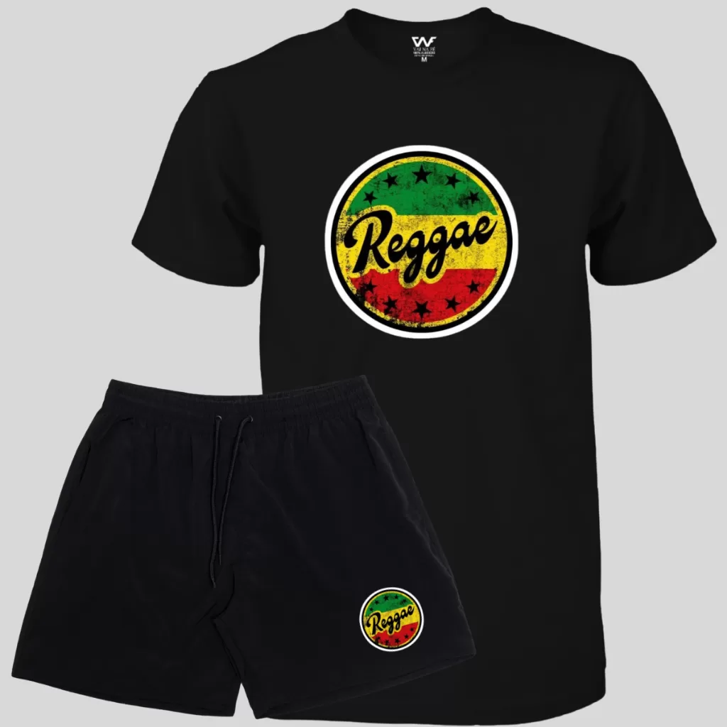 Conjunto Reggae Bermuda Masculina Elastano + Camiseta Masculina Bob Marley Lançamento