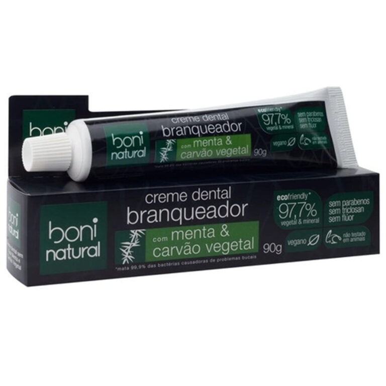 Creme Dental Boni Natural Menta e Carvão Vegetal 