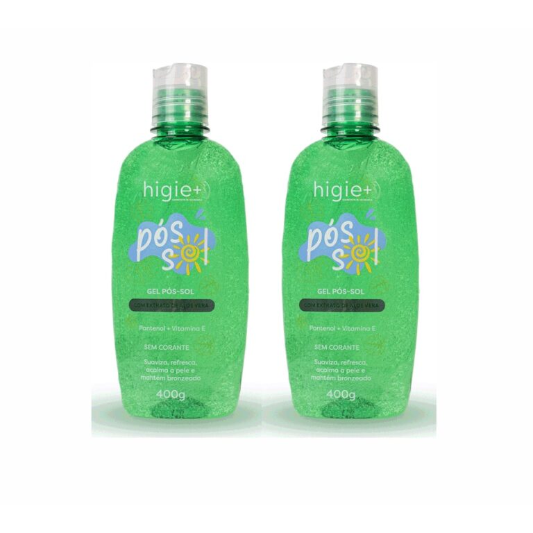 Kit com 02 Frascos de Gel Pós Sol Higie + 400 g &