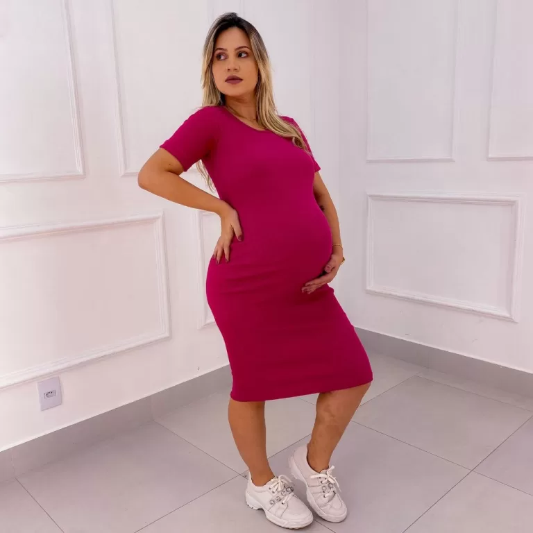 Vestido Ribana Gola O Para Gravida Gestante Tradic