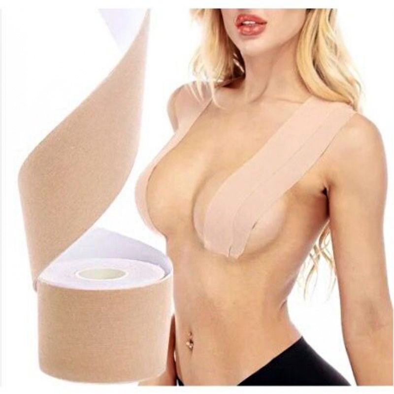 Sutiã Adesivo Levanta Peito Fita Boob Tape Invisível a Prova de Água Resistente ao Suor 3D