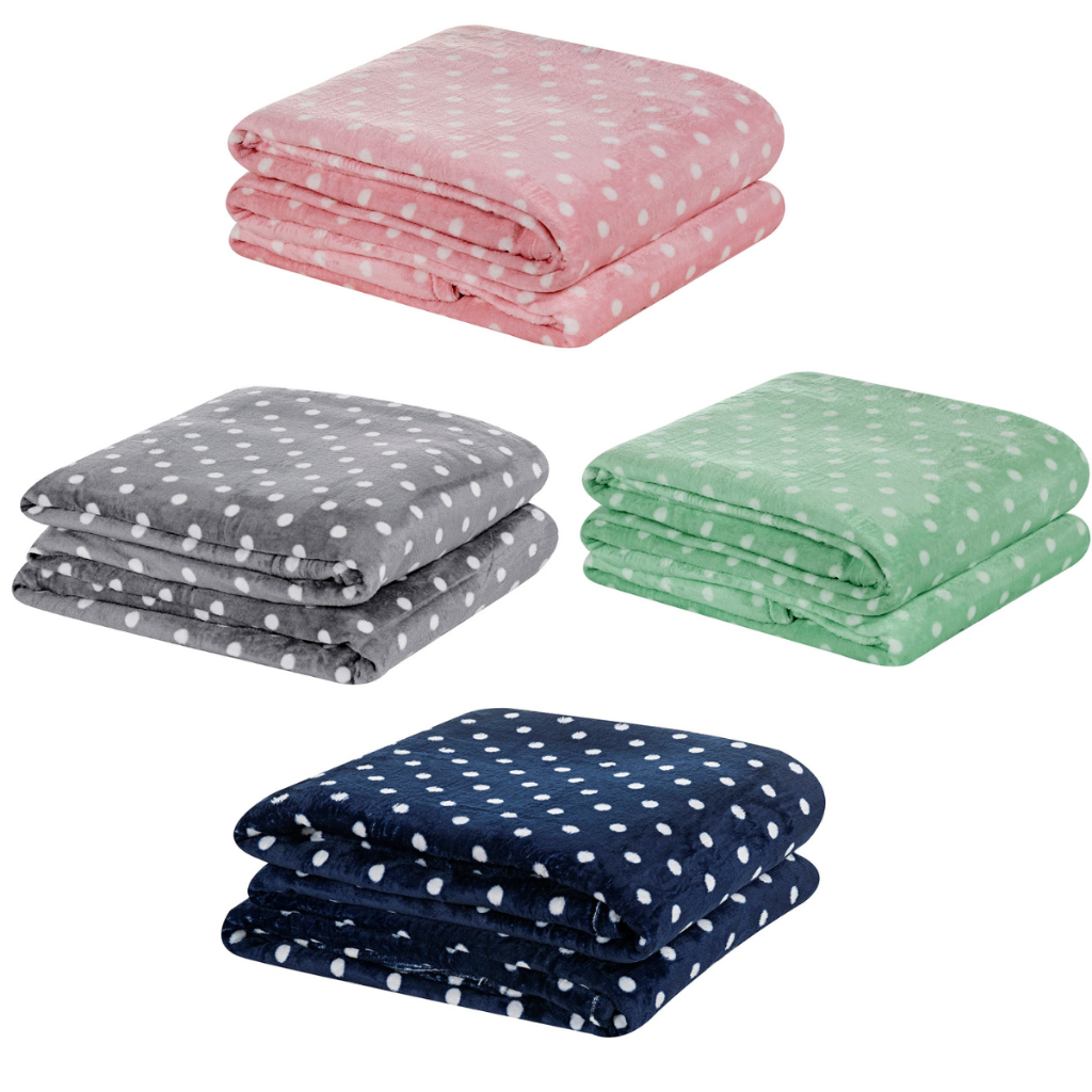 Manta Poá Bolinha Solteiro Casal Queen Microfibra Extra Macia para Sofá Cama