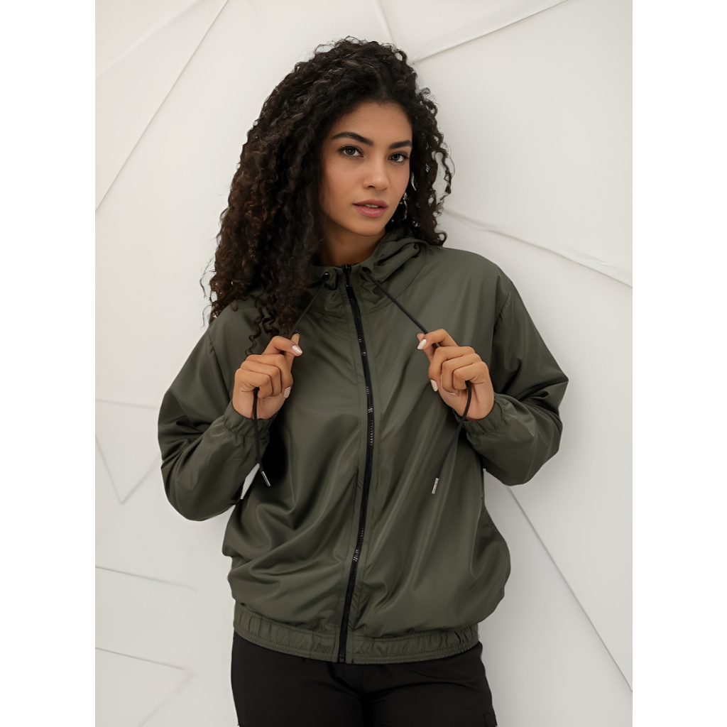 Jaqueta Blusa Corta Vento Feminina Leve Secagem Rápida Esportiva P ao XG Frio Inverno Corrida