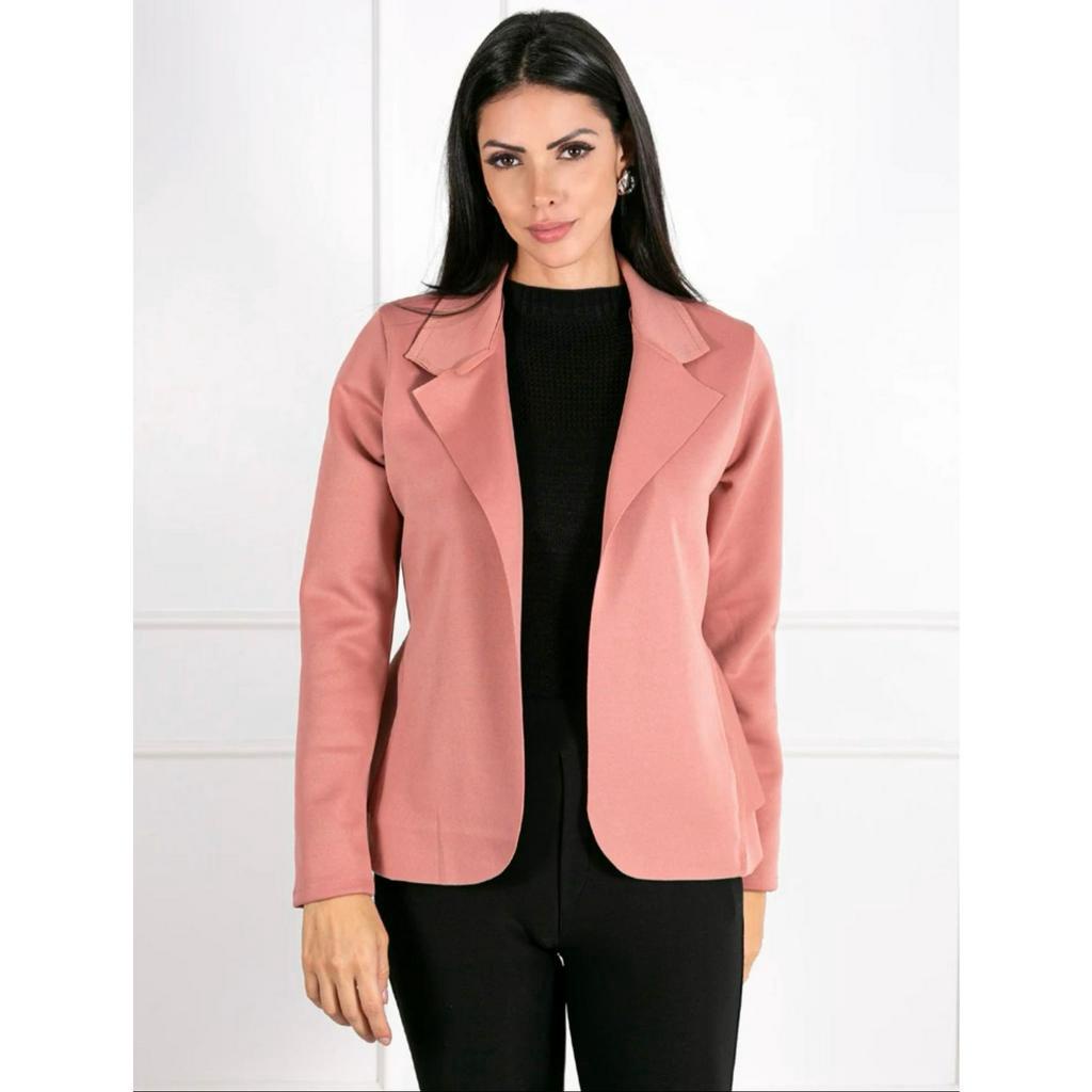 Blazer Neoprene Casaquinho Social-Blazer Curto