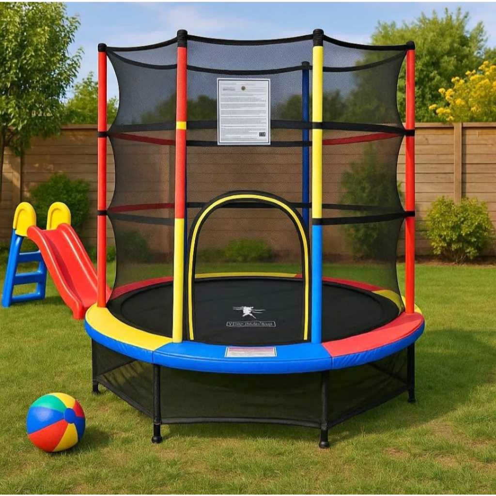 Cama Elástica Infantil Pula Pula 1,40m Trampolim com Rede de Proteção Segura para Crianças até 45kg