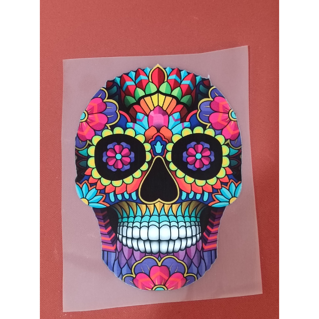 Estampa DTF digital tamanho A4 alta resolucao caveira mexicana termocolante para camisetas jaquetas